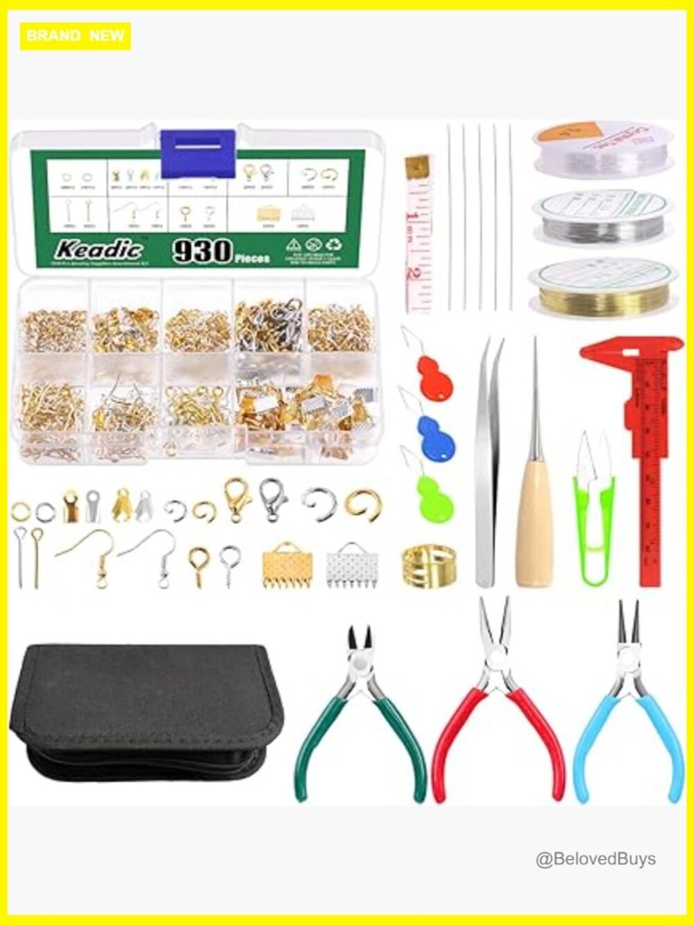 950pc Jewelry Making Supplies Kit with Pliers and Findings
